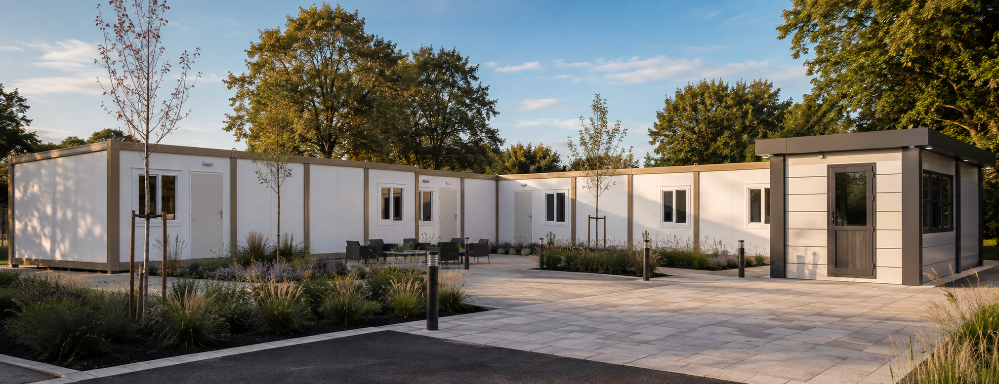 Concept visualisation of a landscaped modular business campus